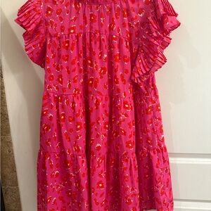 Pink and Red Floral Dress
